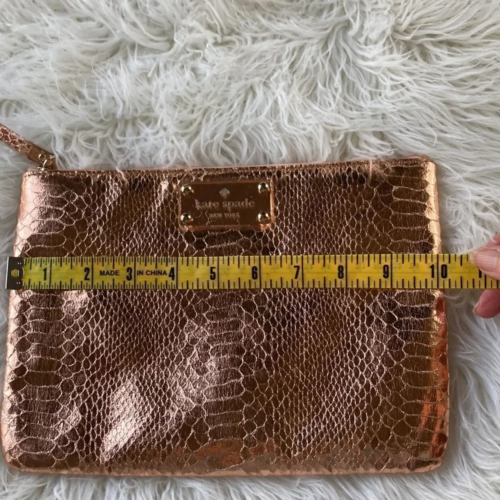 Kate Spade Foiled Again “Gia” Rose Gold Clutch NWNT
